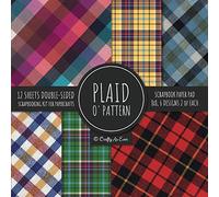 Plaid O' Pattern Scrapbook Paper Pad 8x8 Scrapbooking Kit for Papercrafts, Cardmaking, DIY Crafts, Tartan Gingham Check Scottish Design, Multicolor