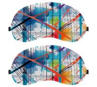 Plaid Pattern Crossing Lines and Thin Stripes Dutch Velvet Sleep Shade