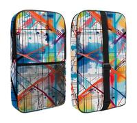 Plaid Pattern Crossing Lines and Thin Stripes Pickleball Paddle Cover with Mesh Pocket for Accessories, Fits 2 Paddles and 4balls