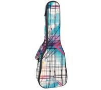 Plaid Pattern Crossing Lines Thin Stripes Ukulele Case, Padded Bag for 23 Inch Concert Ukulele, Waterproof & Durable