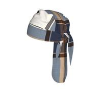 Plaid Pattern Design(1) Printed Quick Drying Cycling Cap, Breathable Mesh Bandana Helmet Liner, for Running Fishing