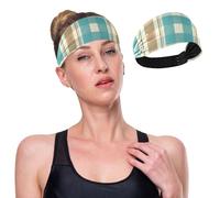 Plaid Pattern Digital File for Crafts Decor Women's Workout Headbands Non Slip Sport Sweatbands Yoga Hairbands for Travel Fitness Athletic Elastic Moisture Wicking for Girls
