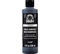 Plaid PE4693 Folk Art Multi-Surface Metallic Acrylic Paint, Metallic Charcoal Black, 8 oz.