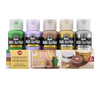 Plaid PE7510 Folk Art Celebrations Multi-Surface Satin Acrylic Paint Set, 10 Pieces
