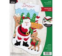 Plaid PE89228E Bucilla North Pole Santa Seasonal Felt Stocking Kit