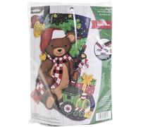 Plaid Felt Stocking KIT Teddy Bear, One Size