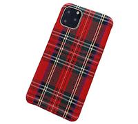 Plaid Phone Case, Flannel Cloth Case for iPhone 16/15/14/13/12/11 Pro Max Plus Mini SE 2020 X XS Max XR Plush Scottish Tartan Grid Stripe Fabric Phone Cover (for iPhone 14 Pro Max, red)