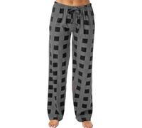 Plaid Pj Pants Women Plus Size, Pyjamas Bottoms Womens Cotton, Casual Stretch Waist Sleep Trousers, Comfortable Warm Loungewear Pants Fashion Checked Printed Pajama Trouser