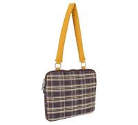Plaid Quilted Laptop Sleeve with Handle 13 Inch Laptop Bag for Women (Yellow) (yellow M)