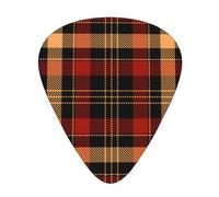 Plaid Red And Black 12 Pcs Guitar Picks, 0.46mm/0.71mm/0.96mm Thickness, Guitar Plectrum With Storage Case For Acoustic-Electric Guitar Ukulele Bass