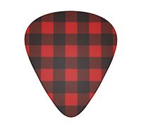 Plaid Red and Black Advanced guitar pick 12 pieces Three thicknesses for bass, electric guitar, acoustic guitar bag