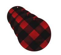 Plaid Red and Black Car Air Fresheners Cards 4 Pcs Hanging Fragrance Scented Cards Long-Lasting Car Aromatherapy Tablets for Wardrobe Bathroom Car Interior Mirror Pendant Gifts