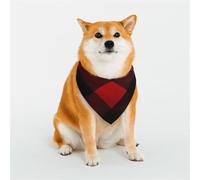 Plaid Red and Black Dog Bandanas Small Adjustable Dog Scarf Triangle Bibs Double Reversible Kerchief Scarf Washable Daily Handkerchief for Medium Large Dog Puppy Cat Gift