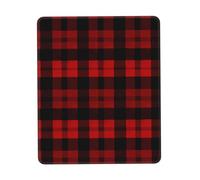 Plaid Red and Black Mouse Pad with Non-Slip Rubber Base 7.9 x 9.5 in Mouse Mat with Stitched Edge Gaming Mousepad for Wireless Mouse Computer Laptop Home Office Desk Pad