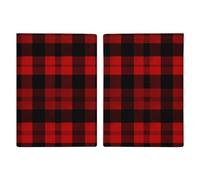 Plaid Red And Black Passport Holder Slim PU Leather Passports Wallet Portable Passports Protector Passport Cover