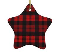 Plaid Red And Black Pendant Xmas Decorations Funny Craft For Souvenir Family Holiday