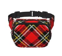 Plaid Red and Black print Fashion Waist Packs Crossbody Belt Bag Fanny Pack for Women Crossbody for Traveling Running, Black, One Size
