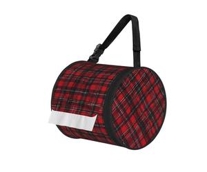 Plaid Red And Black Print Generic Portable Toilet Paper Holder,Foldable Roll Storage Bag With Adjustable Strap For Wall, Car, Camping, Tent