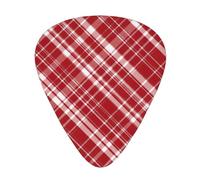 Plaid Red and Black print Guitar Picks 12 Pack Assorted Thickness for Guitar,ukulele,0.46/0.71/0.96mm