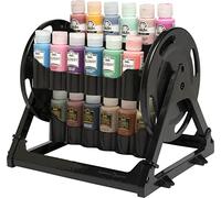 Plaid Rotational Organizer Storage Container That Stores 24 Standard 2 fl oz Bottles of Acrylic Paint for DIY Arts and Crafts, 31100, Black