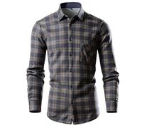 Plaid Shirts for Men Long Sleeve Button Down Shirt with Pockets Regular Fit Jacket T-Shirt Western Tops Casual Blouse Camisas para Hombre Manga Corta(Z02-Khaki1, XL)
