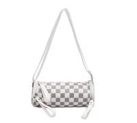 Plaid shoulder bag: classic design, practical style, showcasing simplicity and fashion -For Evening Events(White)