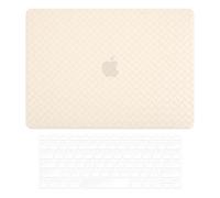 Plaid Solid Waterproof PU Leather Plastic Hard Case with Keyboard Cover (Beige, 2016-22 Pro13(A1706/A1989/A2159 /A2251/2289/2338))