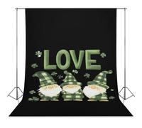 Plaid St Day Patricks LoveGnomes Photo Studio Backgrounds Black Photography Backdrop for Portrait Video Shooting Live 56"x98"