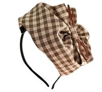 Plaids Hairband For Female French Bowknot Half Hat Hairhoop Elegant Dinner Party Dress Headband Accessories Hairhoop