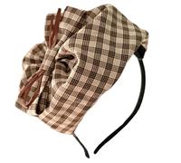 Plaids Hairband For Female French Bowknot Half Hat Hairhoop Elegant Dinner Party Dress Headband Accessories Hairhoop
