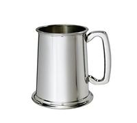Plain 1 Pint Pewter Tankard - Classic Traditional British Beer Mug - Timeless Straight-Sided Design - Also Engraving (Pewter Tankard)