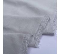 Plain 100% Cotton Velvet Super Soft Plush Pile Clothing Home Décor Upholstery Backdrop Tablecloth Curtains Fabric Material | 42" - 108 cm Wide (per Half Metre, Ivory)