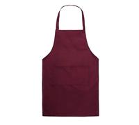 Plain Apron With Pockets Bib Kitchen Cooking Chef Craft Baking Adult Wine Red