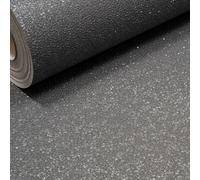 Plain Black Glitter Textured Heavweight Vinyl Wallpaper