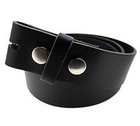 Plain Black Leather Snap Fit Belt For Detachable Belt Buckles. (Fits Waist Size 27 inch to 31 inch) (Small)