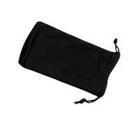 Plain Black Microfibre Eyeglasses/Sunglasses Drawstring Pouch - Pack of 12