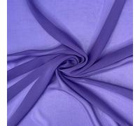 Plain Chiffon Sheer Soft Polyester Lightweight Summer Woven Dressmaking Draping Fabric Material | 60" - 150 cm Wide | Sold per Metre (Purple)