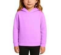 Plain Color Basic Hoodie Jumper for Kids Long Sleeve Simple Cotton Pullover Hoodie Girls Back to School Hooded Sweatshirt Durable Fashion School Wear (Purple, 5-6 Years)