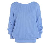 PLAIN COLOUR BAGGY JUMPER, Sky Blue, UK 8-10