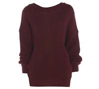 PLAIN COLOUR BAGGY JUMPER, Wine, UK 16-18