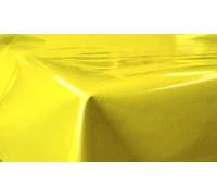 Plain Colour Wipe Clean PVC Vinyl Tablecloth and Sizes (Plain Yellow, 140cm x 150cm Long Rectangle)