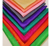Plain Colours Faux Dupion Raw Silk Fabric Fat Quarter Bundle Bright/Assorted 50x50cm (Bright)