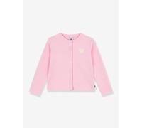 Plain cotton cardigan for children by PETIT BATEAU rose