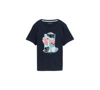 Plain Cotton Printed T-Shirt for Women Tom Tailor Bleu S