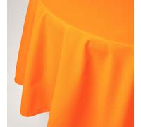 Plain Cotton Round Tablecloth - Orange