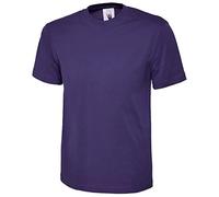 Plain Cotton T-Shirt - Men - 2XL - Purple- Solid Round Neck Tee - Regular Fit Tee Shirt - Adults Blank Tee Top - Men's Basic Unisex T-Shirt - Classic Gift for Him Her