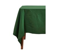 Homescapes Cotton Tablecloth Plain Rectangular Fabric Dining Table Cloth Dark Green, 178 X 305 Cm With Hem Stitch, Hypoallergenic