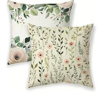 Plain Cushion Covers 20cm x 20cm Outdoor Pillow Cases 2 pack, Waterproof Cushion Covers Modern, Double-Sided Printing Velvet Square Throw Pillowcases for Garden Sofa Bedroom Couch Living Room lj-277