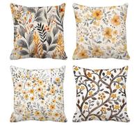 Plain Cushion Covers 70 X 70 Set of 4 Square Outdoor Cushions Soft Decorative Pillows Covers Japanese Style Pattern Design with Invisible Zipper for Livingroom Garden Home Decor, Gifts for Women N-1H