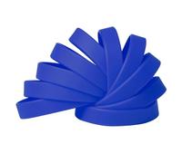 Plain Dark Blue Coloured Silicone Sports Arm Exercise Wristband Bracelets Rubber Wrist Bands Party Accessories For Men Women Boys Girls (Pack of 100)